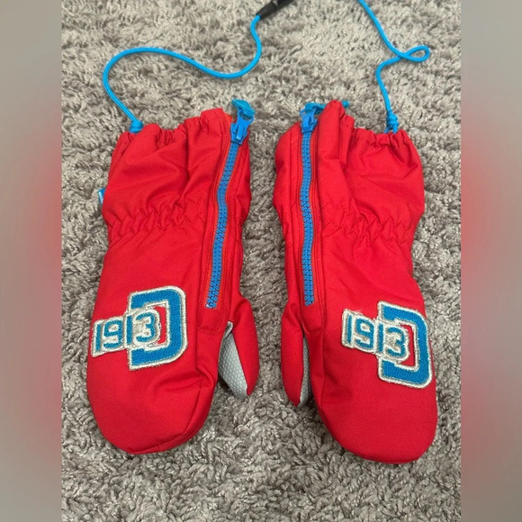 Didriksons 1913 Red Waterproof Winter Mittens Toddler Kids 2/4 Years - Picture 3 of 6